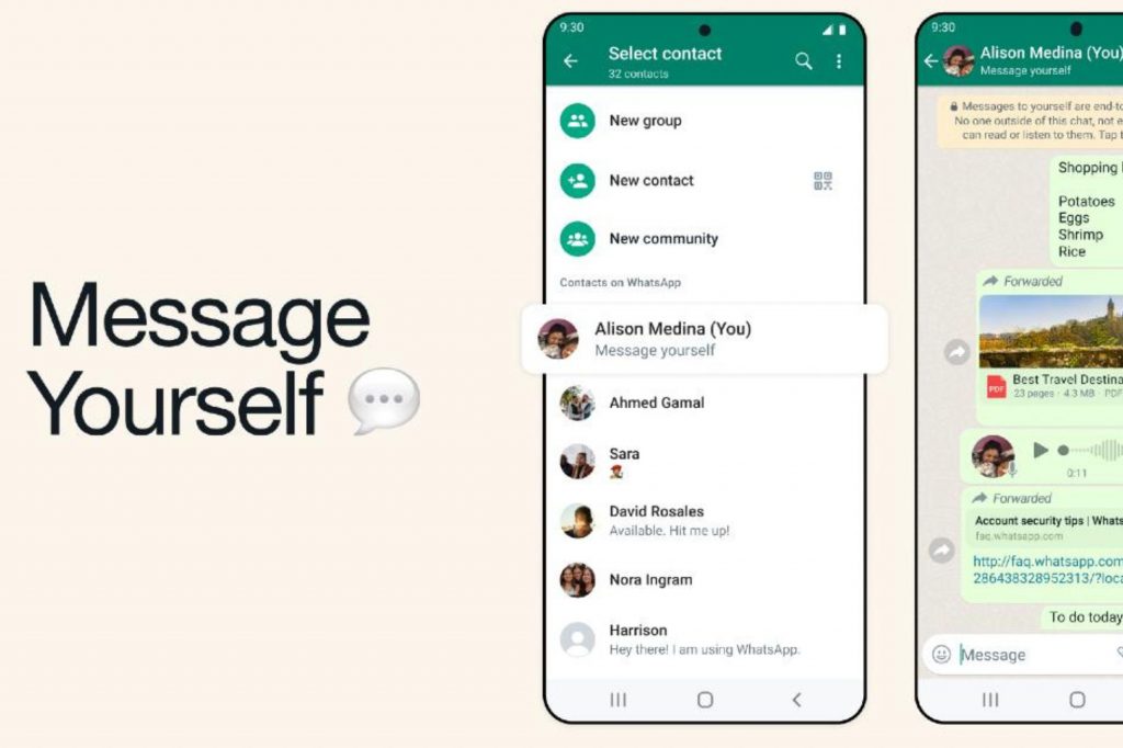我要把它當成小日記簿！Whatsapp 推出新功能：讓你能夠 “傳簡訊給自己”