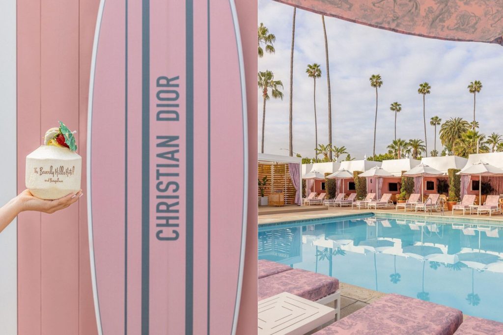 Christian Dior 打造「粉色度假宮殿」就在比佛利山莊！整體充滿夏日氛圍，好想即刻度假去啊！