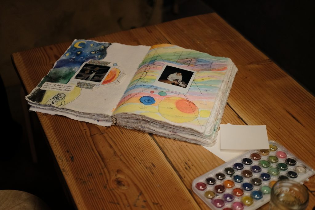 made made book with messages and polaroid