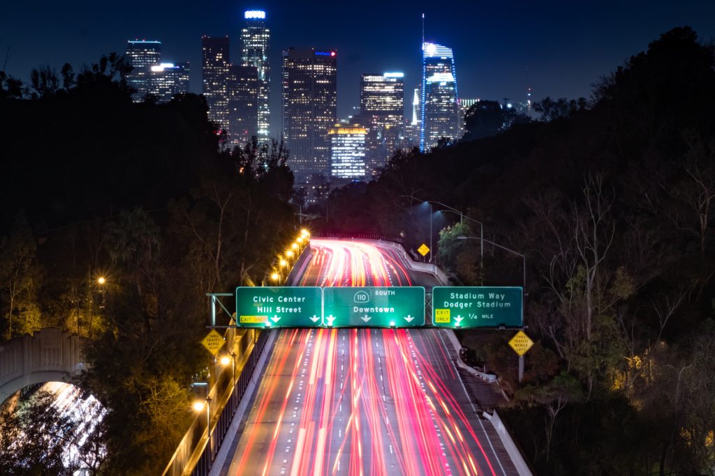 DTLA backdrop on CA-110 N