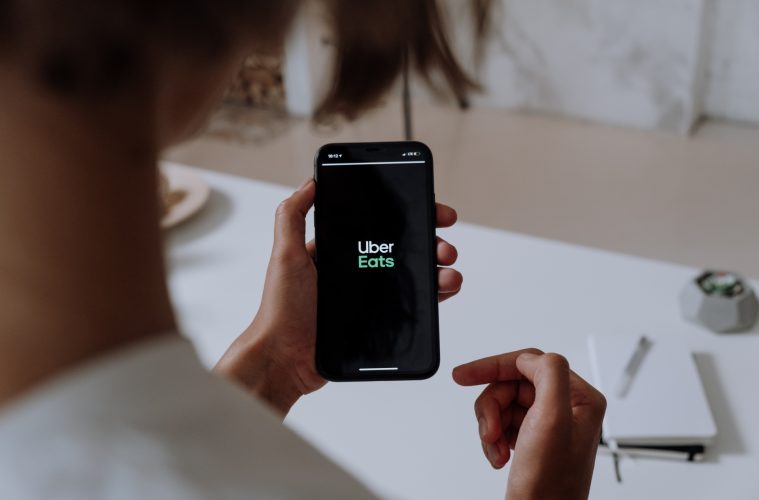 A women ordering uber eats