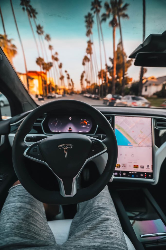 Tesla driver's view in santa monica