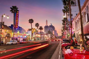A picture of Hollywood Blvd in Los Angeles