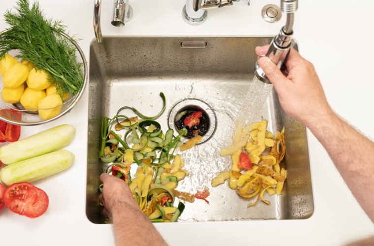 Sink with garbage disposal