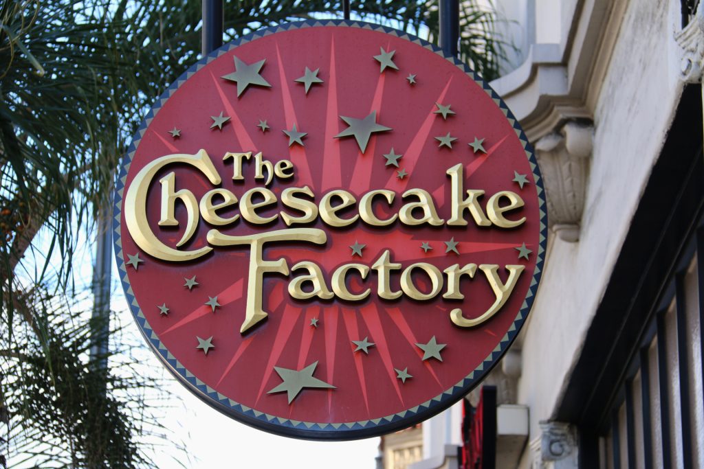cheesecake factory sign